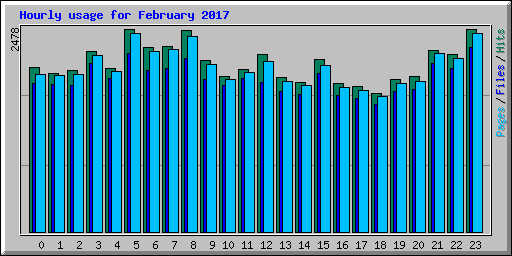 Hourly usage for February 2017