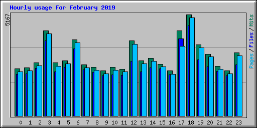 Hourly usage for February 2019