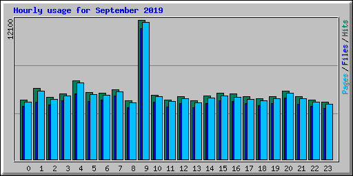 Hourly usage for September 2019