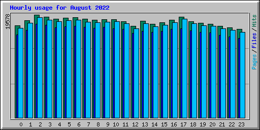 Hourly usage for August 2022