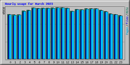 Hourly usage for March 2023